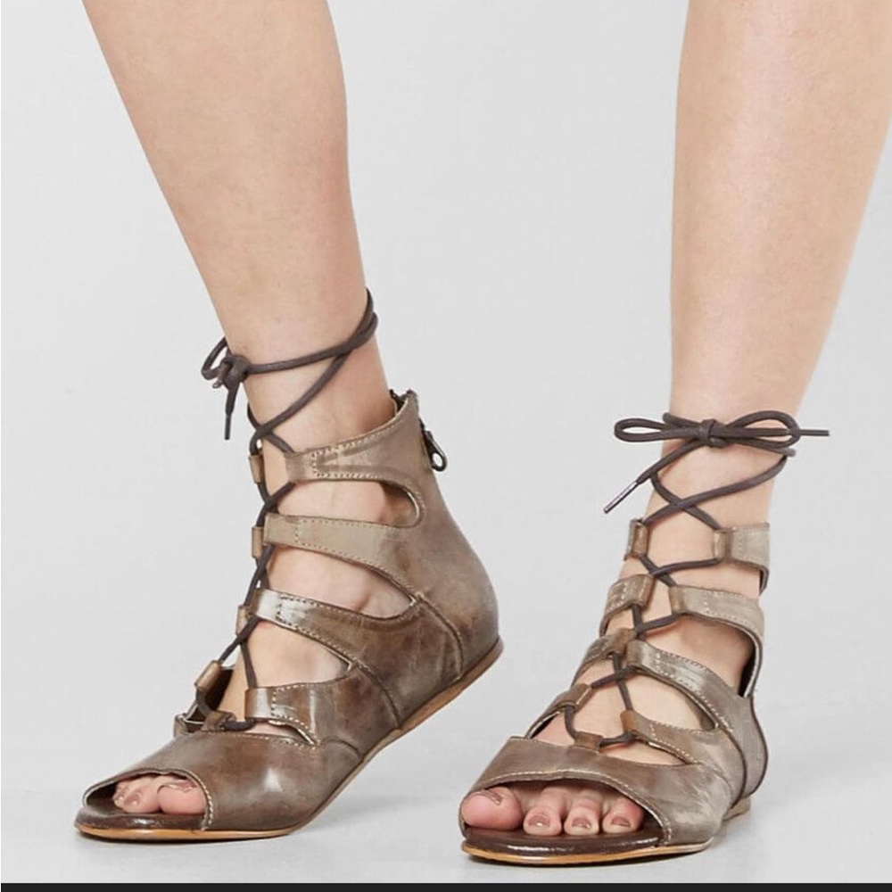 Roan By BedStu Winnie Lace Up Leather Sandals 7.5 Bohemian Moto Edgy Festival - Picture 16 of 16